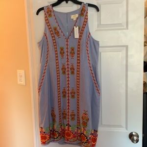 NWT Anthropologie Maeve Embroidered Dress, Size 16